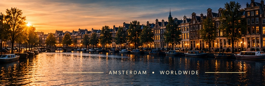 Amsterdam at dusk — Hotel Minuit, Amsterdam and worldwide.